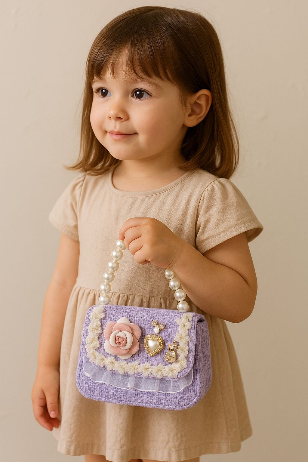 New Pearl Bow Little Fragrance Mini Girls Princess Pearl Handheld Crossbody Accessories Bags
