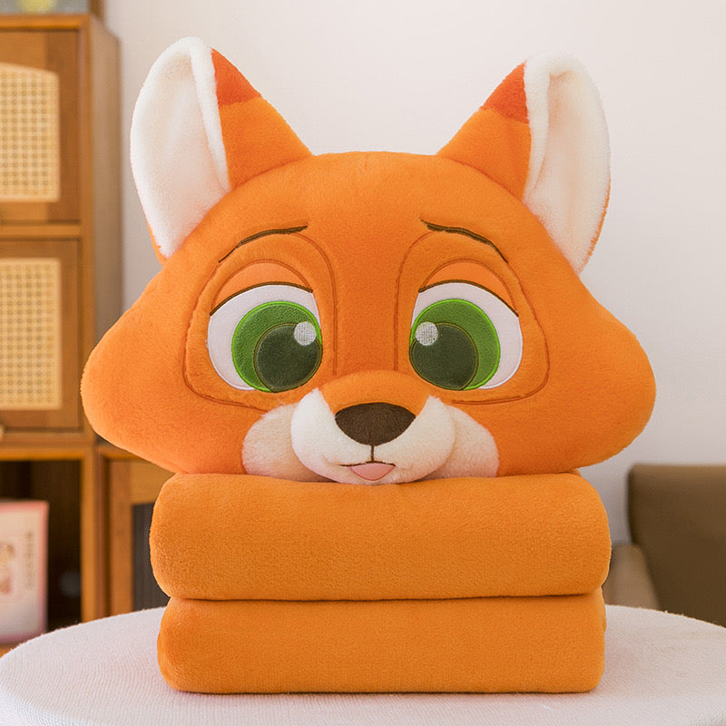 Cute Animal Plush Pillow with Blanket (2-in-1)