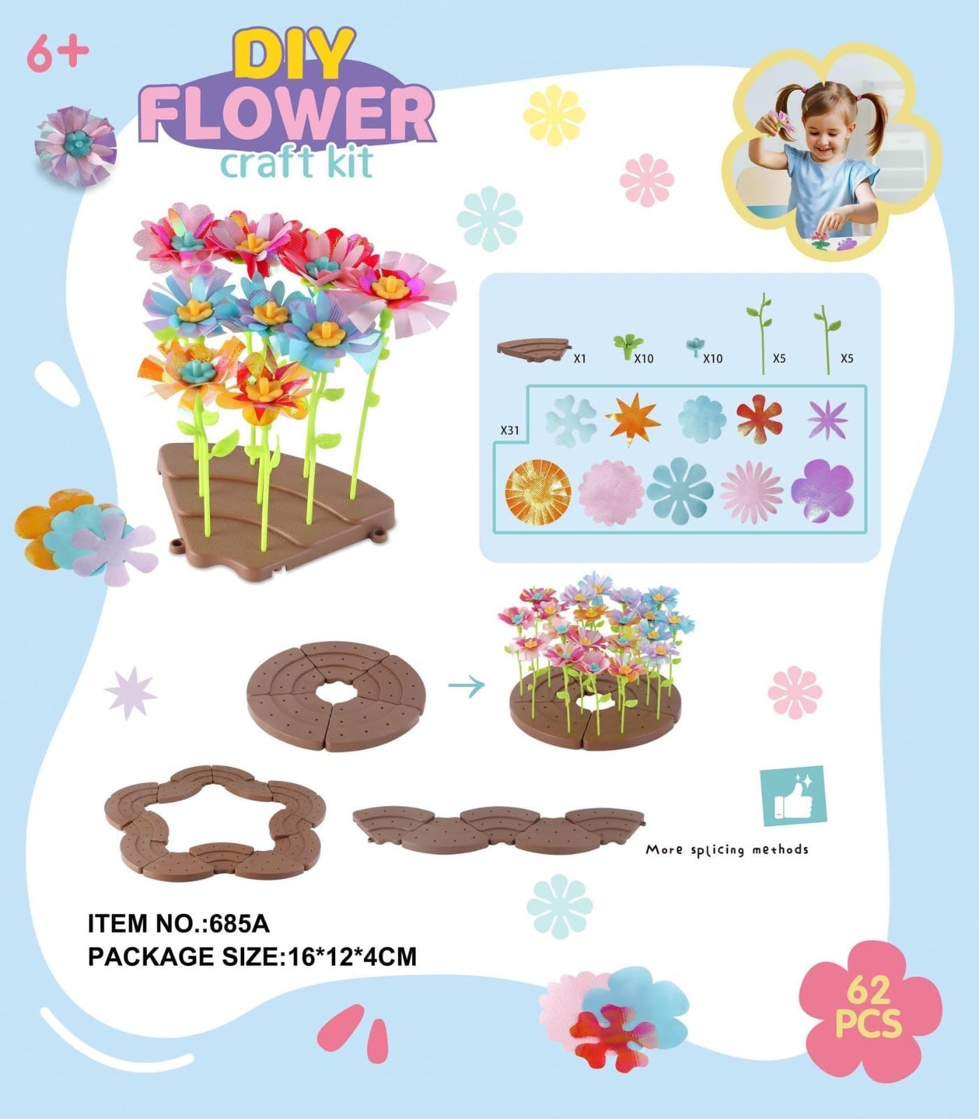 DIY Flower Making Kit for Kids โ Creative Handmade Flower Craft Toy with Press Machine