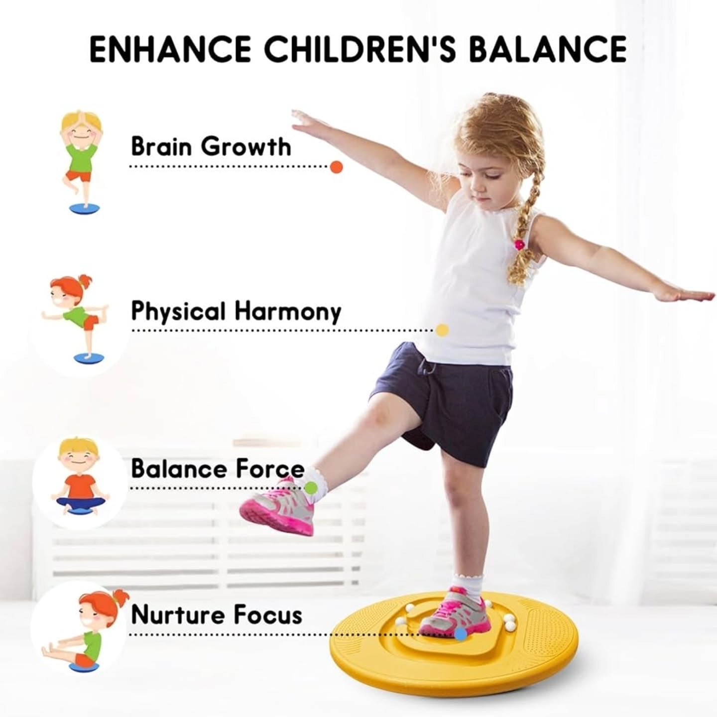 Wobble Balance Board with Ball Maze – Active Play for Kids | Solid Wood