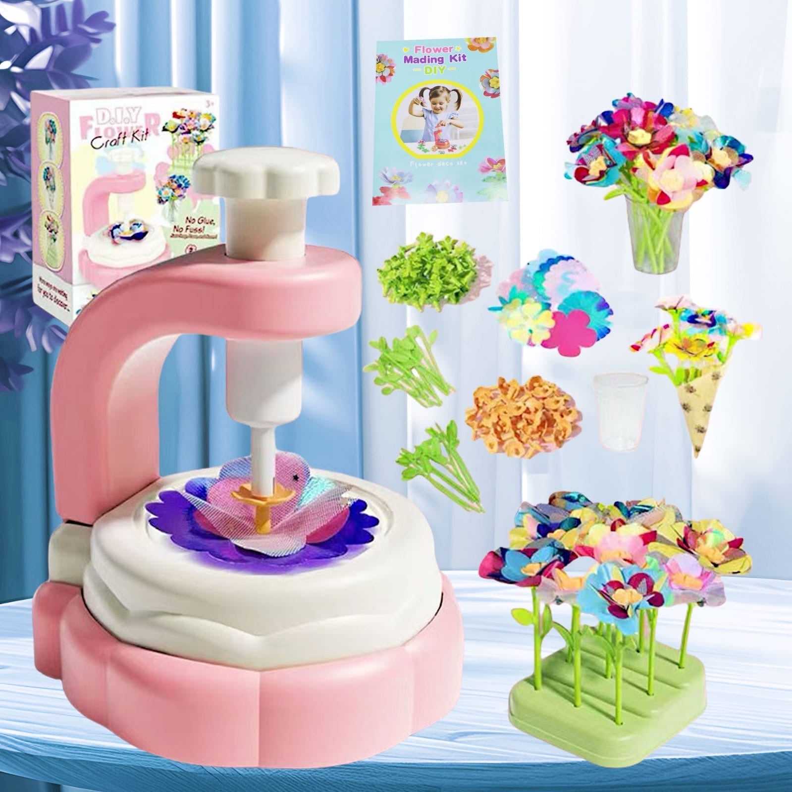 DIY Flower Making Kit for Kids โ Creative Handmade Flower Craft Toy with Press Machine