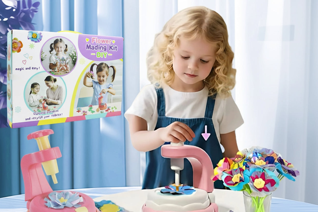 DIY Flower Making Kit for Kids โ Creative Handmade Flower Craft Toy with Press Machine