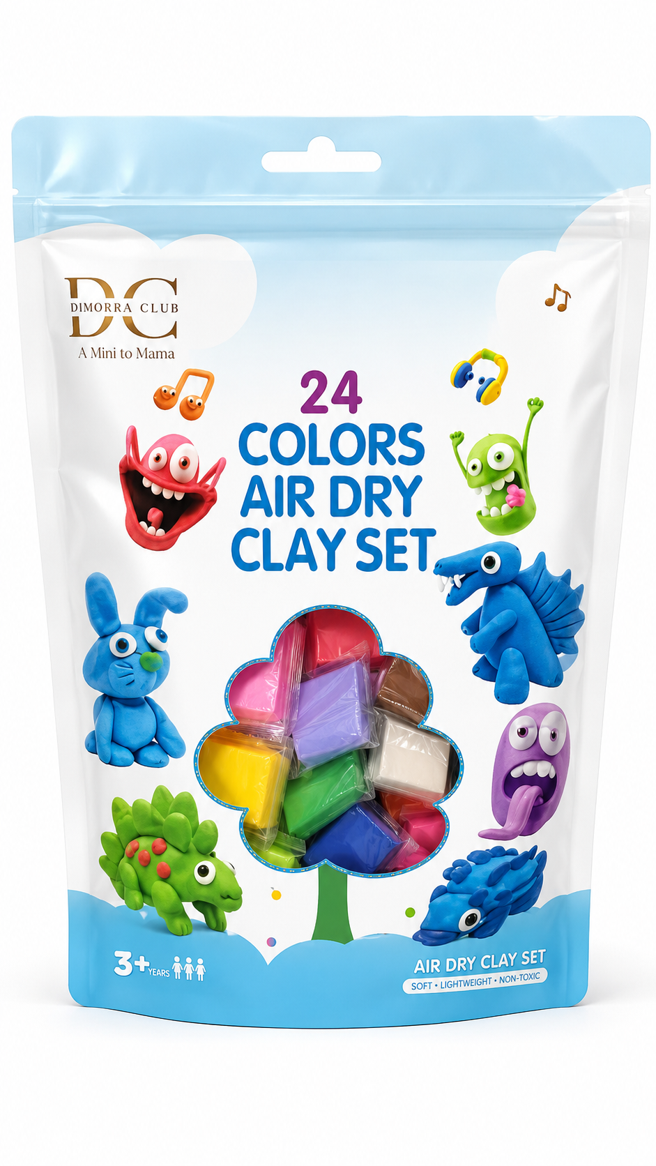 Shape & Create Air Dry Clay Set – 24 Colors