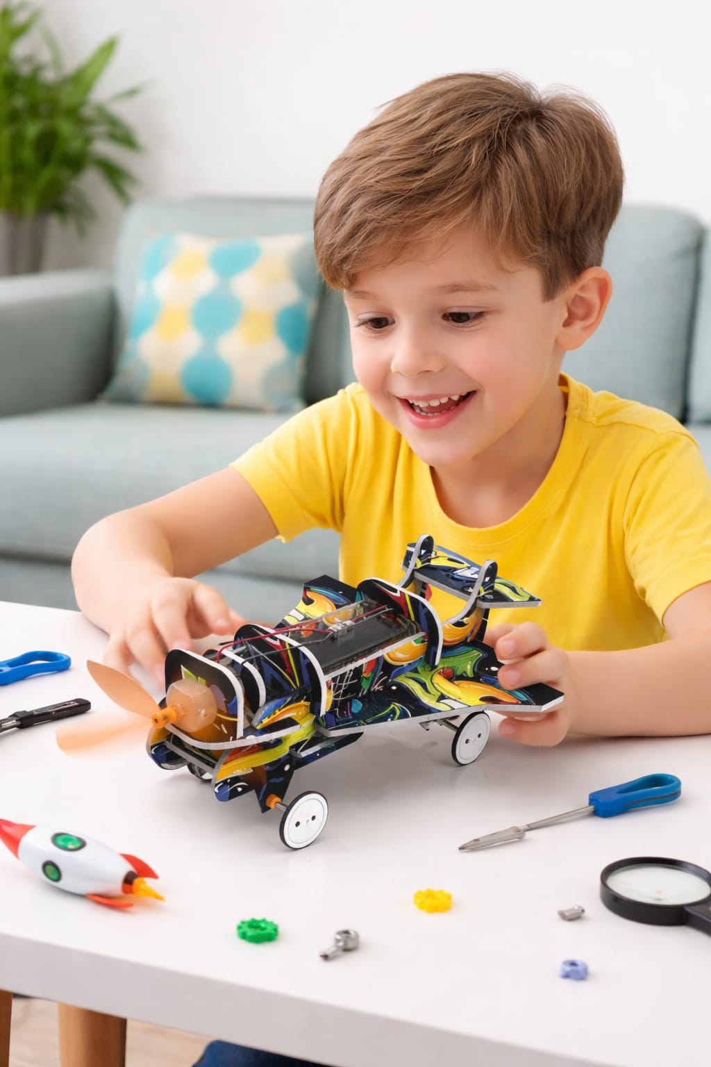 STEM Air-Power Vehicle DIY Science Toy