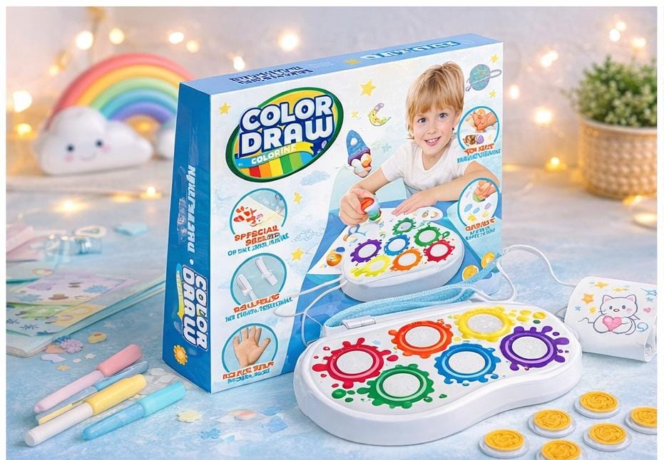 Color Draw Gear Painting & Drawing Kit for Kids โ Creative Art & Craft Toy with Gears and Paints