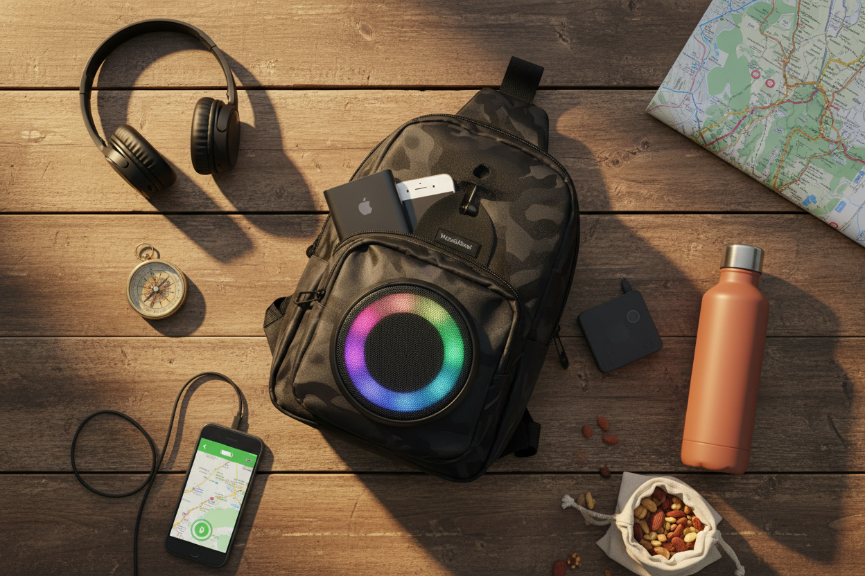 NomadBeat 3-in-1 Pro ā Bluetooth Speaker + Powerbank + LED | Travel Essential