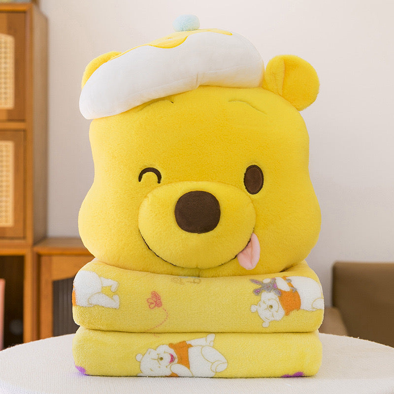 Cute Animal Plush Pillow with Blanket (2-in-1)