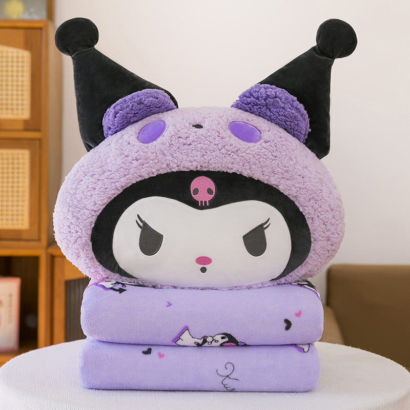 Cute Animal Plush Pillow with Blanket (2-in-1)