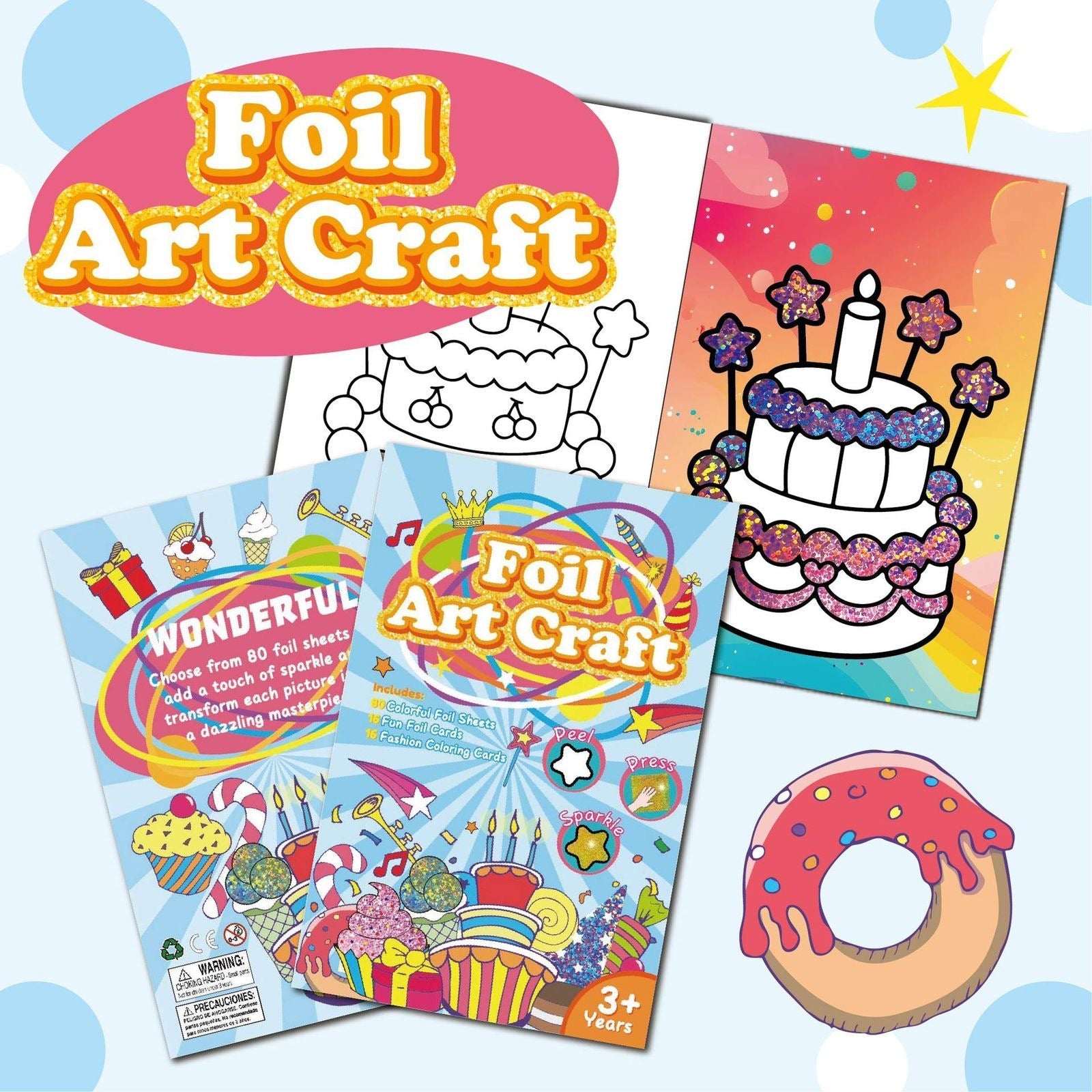 DIY Magic Foil Art & Coloring Craft Kit for Kids