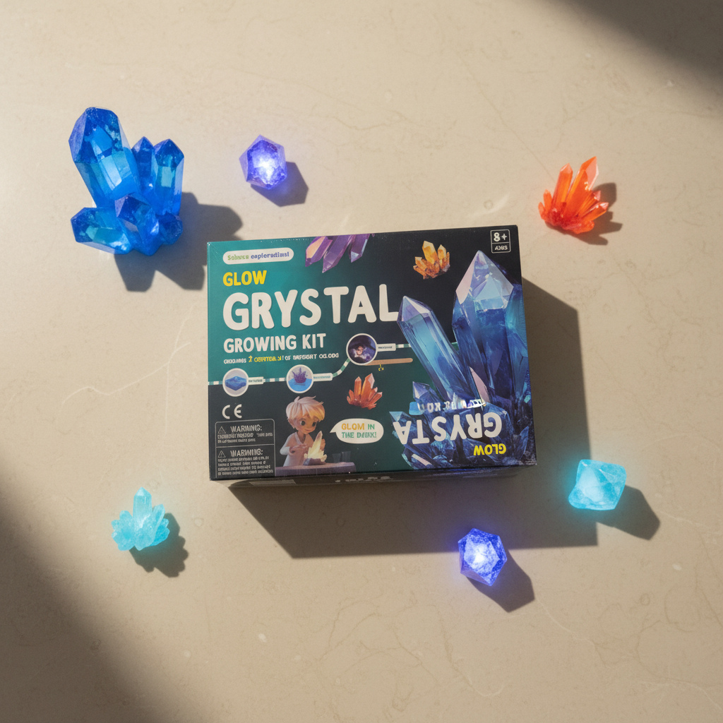 Radiant Rocks – Crystal Growing Kit | Glow Under UV Light | 6 Crystals