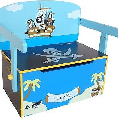 Pirate theme children's toy cabinet lively blue and yellow color storage cabinet