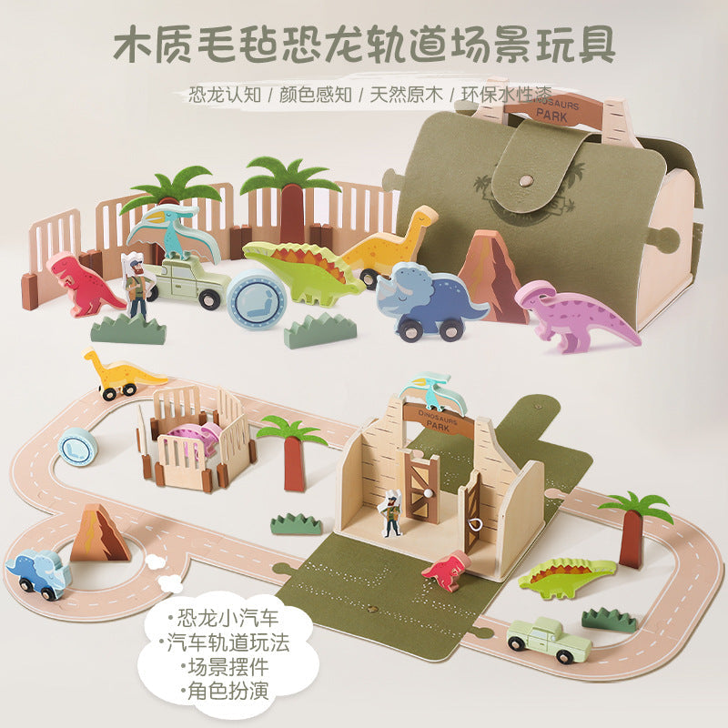 Children's Dinosaur Race Car Track Playset